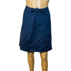 Ann Taylor LOFT Navy Knee Length Skirt With Pleating and Bow Size 16